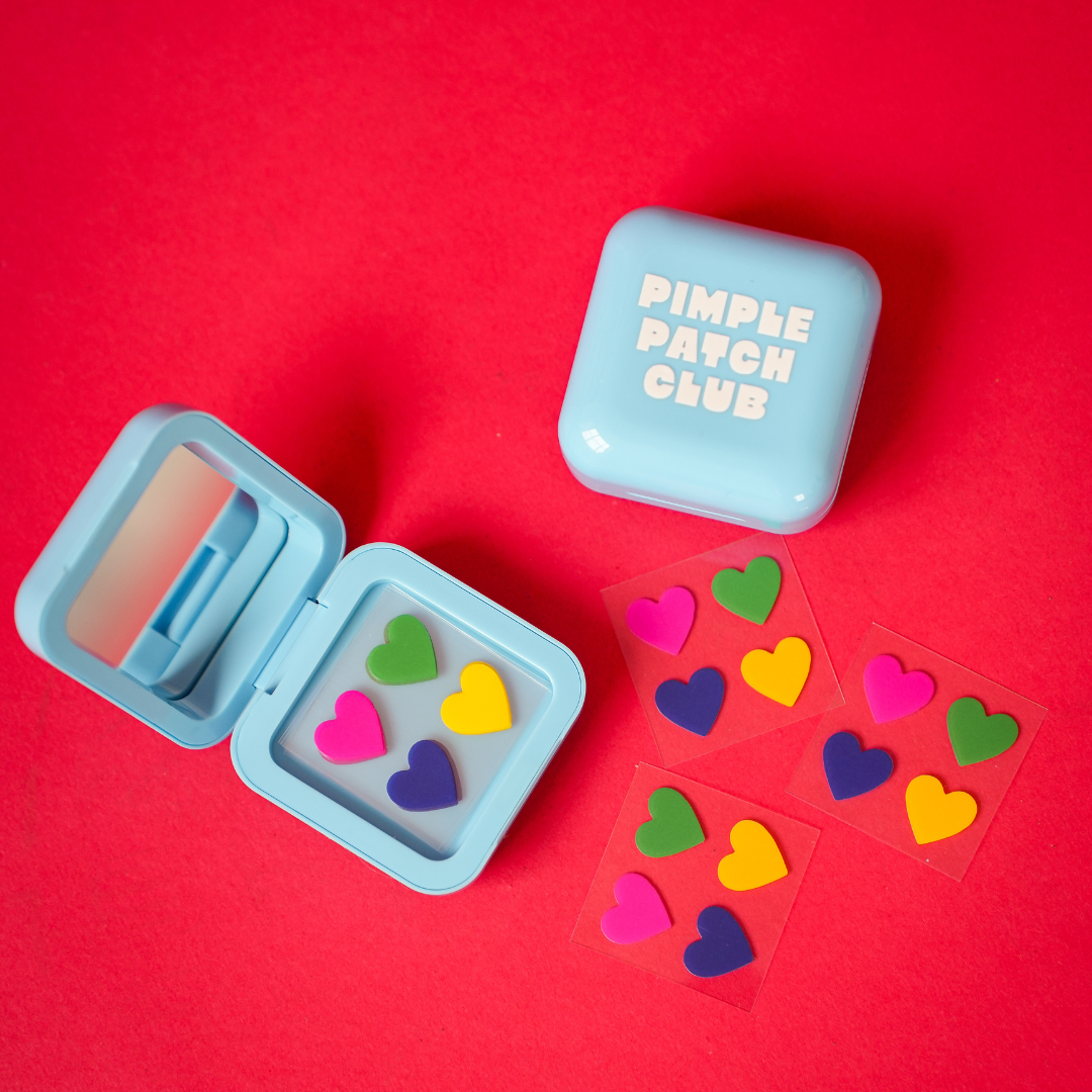 Hydrocolloid Pimple Patches, 32 Multi-Colour Heart Patches